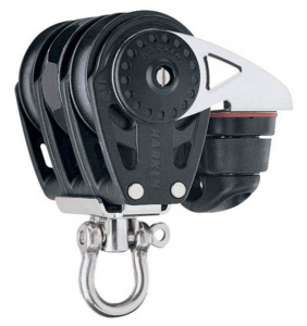 Harken Carbo Ratchet Blok 40 mm tripel, svirvel, C