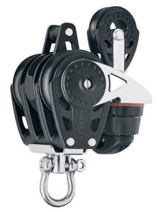 Harken Carbo Ratchet Blok 40 mm tripel, hunsvot, C