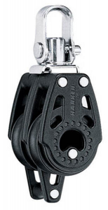 Harken Carbo Blok 29 mm dobbelt, svirvel, hunsvot