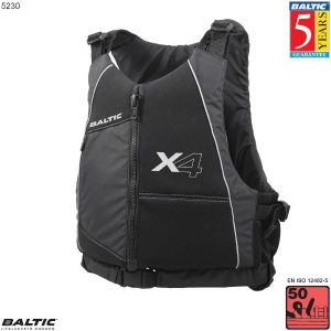 X4 kajakvest-Sort-Reflex-Small-58-87 cm. bryst